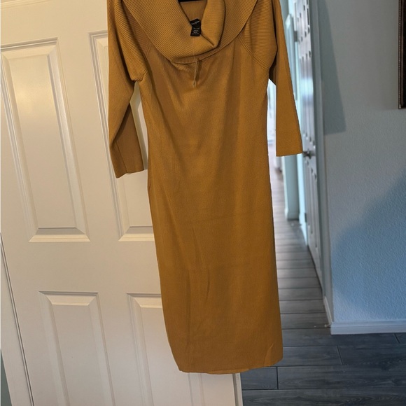 Ashley Stewart Mustard Long Sleeve Dress Sweater Dress - Picture 4 of 12